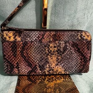 Lodis Multicolor Snake Print Wristlet
